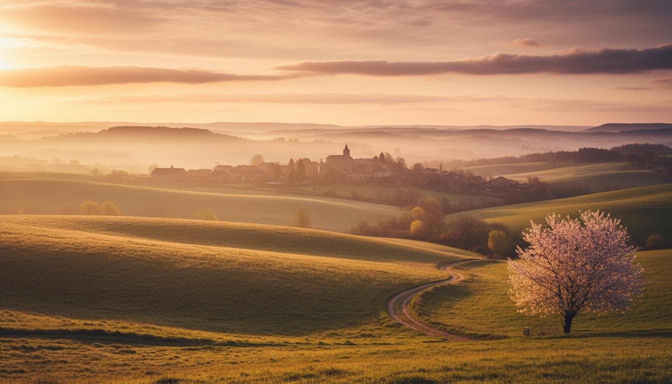 Sonnenaufgang über Landschaft