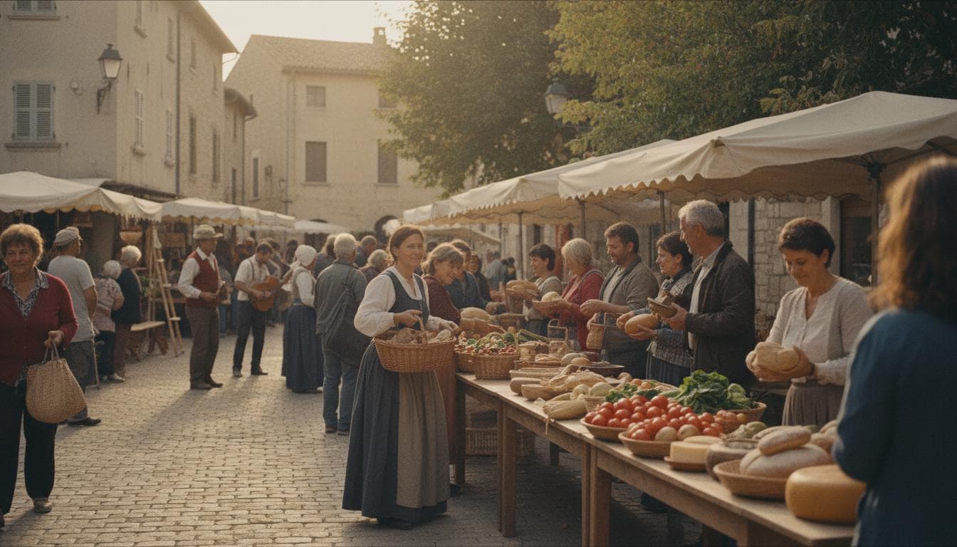 Wochenmarkt im Freien